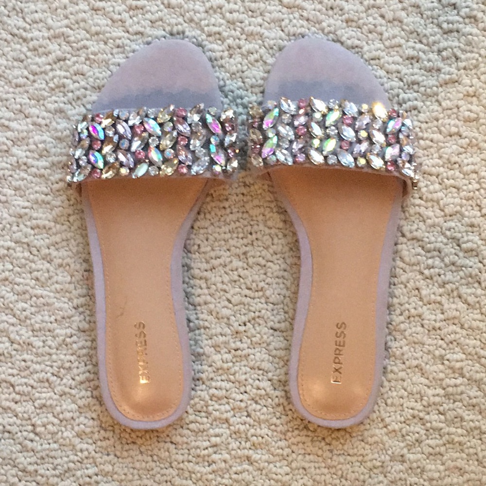 Express Jeweled Slide Sandals